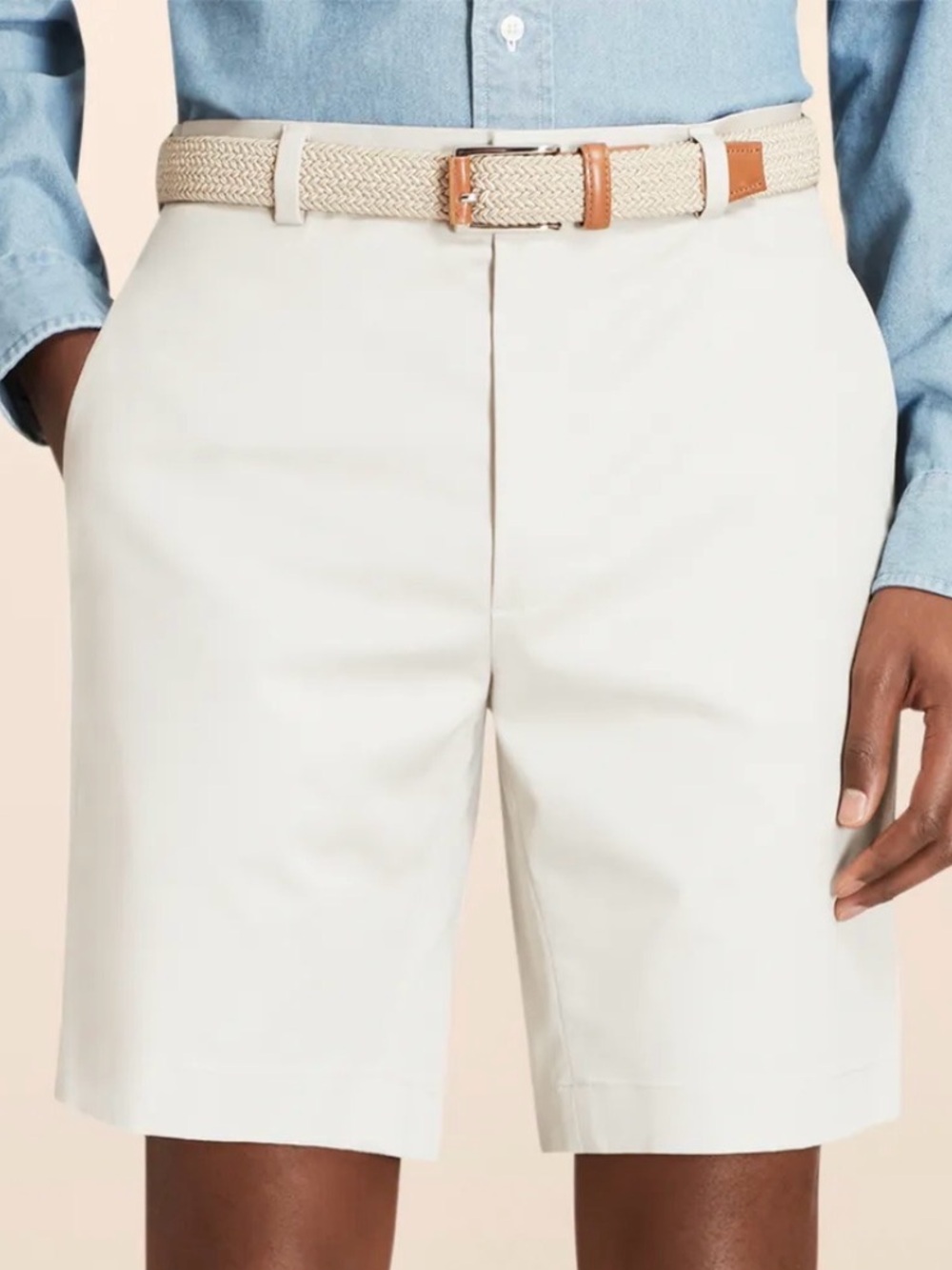 Brooks Brothers 8" White Light Weight Advantage Chino Shorts